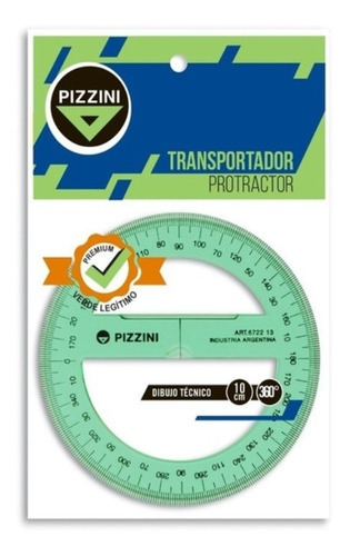 Transportador Pizzini 10cm X 360º Art 672210 Color Verde