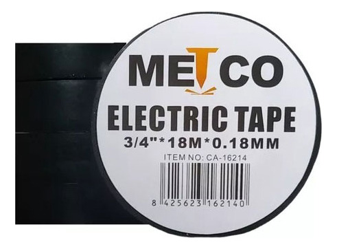 Teipe Electrico Metco Negro 3/4 1 8mm