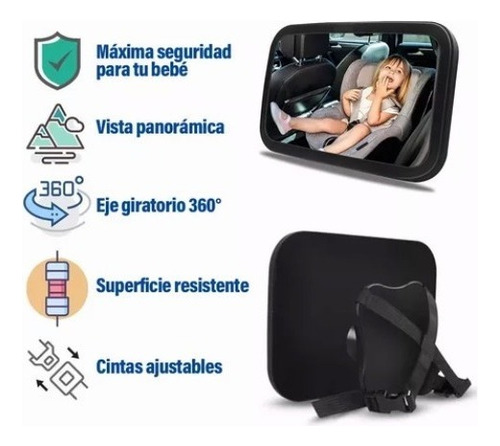 Espejo Retrovisor Ajustable Para Auto,para Seguridad De Bebe