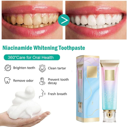 Creme Dental Clareador Com Niacinamida, 2 Unidades, Creme