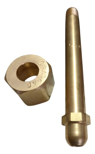 Niple Largo 5.0 Y Tuerca Regulador Oxigeno Industrial Cga540
