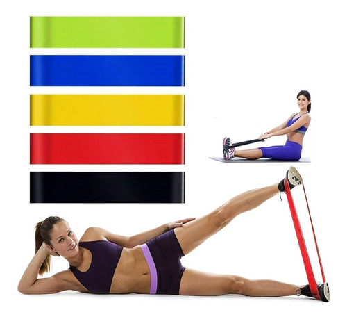 Bandas Elasticas Fitness De Resistencia Ejercicios Kit De 5 