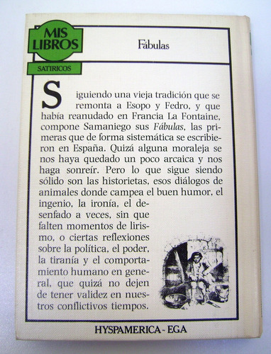Fabulas Samaniego Coleccion Mis Libros Hyspamerica Ok Boedo (Usado)