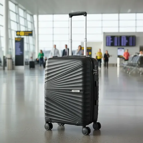 Maleta De Viaje Cabina Rigida Negra 4 Ruedas 360 Ligera Negra Rayas