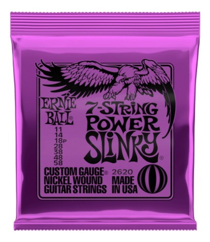 Cuerdas Ernie Ball Power Slinky 7strings 2620 11-58