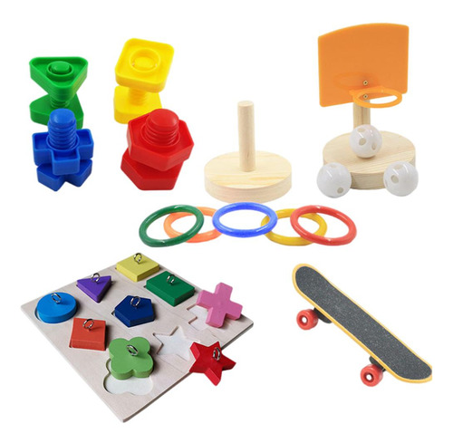 Juguete Para Loros Altura Ajustable Varios Juegos Para Aves
