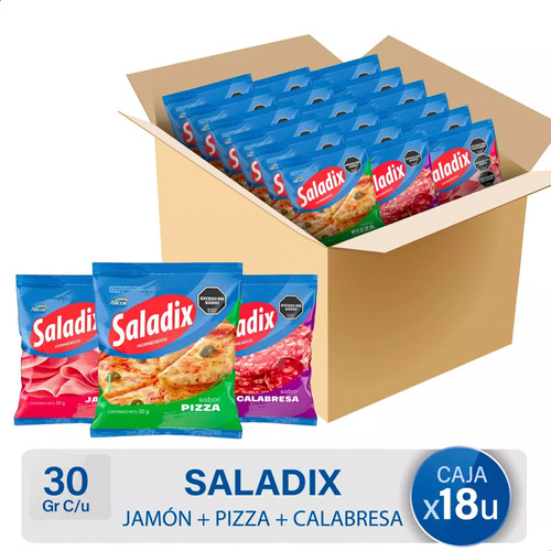 Galletitas Saladix Calabresa + Jamon + Pizza - Mejor Precio