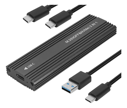 Cofre Case Ssd M.2 Dual Pcie Nvme Sata Ngff Usb-c + Usb A 