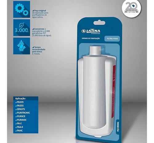Refil Filtro 3 Elementos Latina Puritronic Lapaputr14s