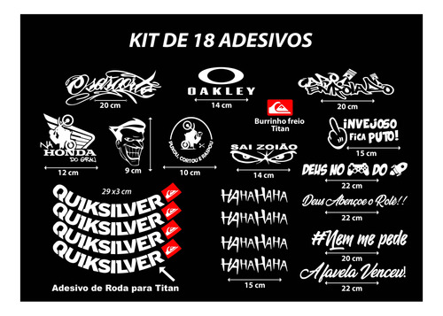 Adesivo Osascorte - Quiksilver Roda Titan - Kit  18 Adesivos