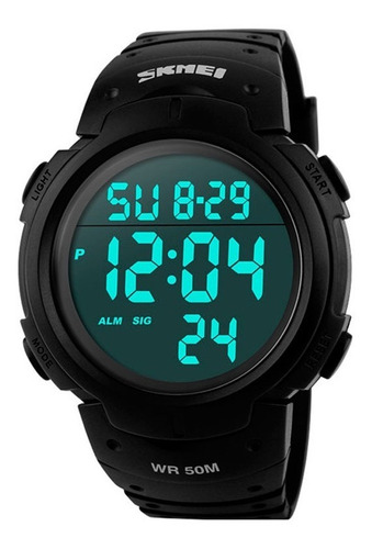 Reloj Hombre Skmei 1068 Cronómetro Alarma Luz Sumergible Números Grandes