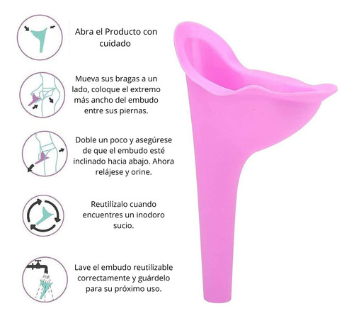 3pzs Orinal Urinal Femenino Portátil Silicona Reutilizable