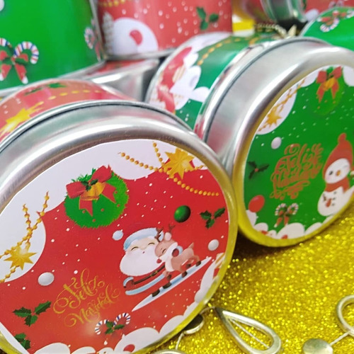Latas Decoradas Navidad Con Chocolates