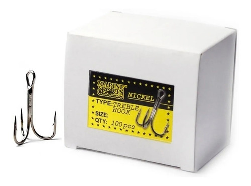 Anzol Pesca Triplo Garatéia Marine Sports Nº 5/0 - 10 Peças