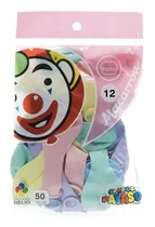 Comprar Globo Latex Payaso Redondo N°12 Surtido Pastel Macarron 50pz