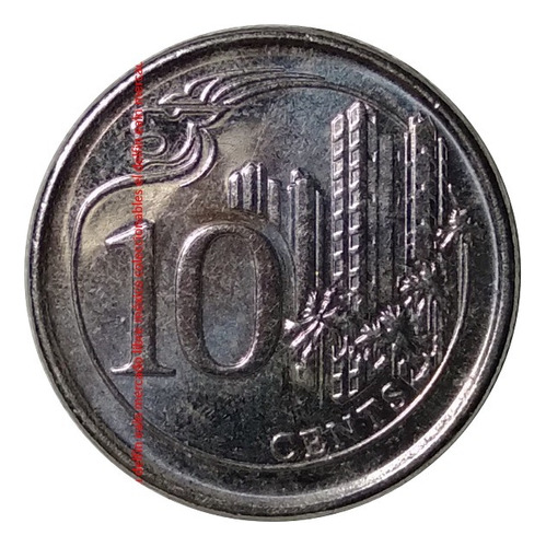 Moneda 10 Centavos 2016 Singapur Ceca Winnipeg Acero