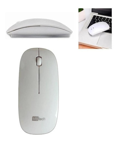 Mouse Optico Sem Fio Com Receptor Usb Colors Cor Branco