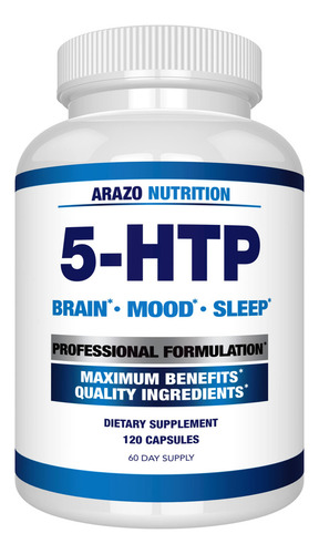 Arazo Nutrition 5-htp 200mg Plus Calcio Para El Estado De Ánimo, Sueño - 120 Cápsulas