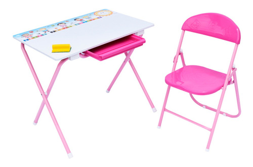 Set Kinder Rosado Silla Mesa Tablero Mesa Marcadores