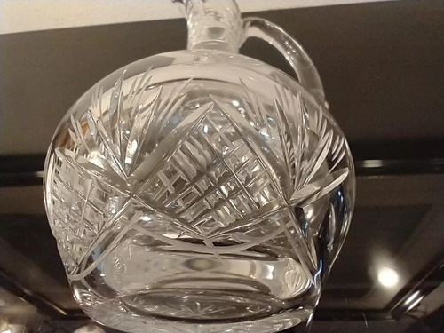 Antigua Aceitera Vinagrera De Cristal Tallado
