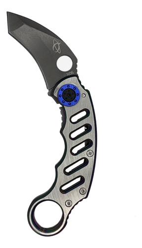 Navaja Karambit Manthis Azul Tornasol