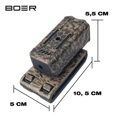 Funda Pistolera Táctica Polímero Boer Nivel 2 Porta Cargador