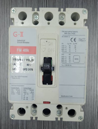 Breaker G-ii Industrial Circuit De 3×175 Amp . 