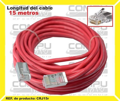 Cable De Red Categoría 5 15 Mts Ref: Crj15r Computoys Sas