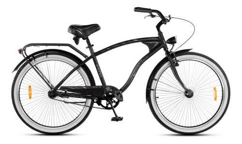 Bicicleta playera Aurora Paseo Surfer R26 1v frenos v-brakes y contrapedal color negro con pie de apoyo  
