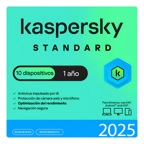 Kaspersky Standard 10 Dispositivos 1 Año Antivirus
