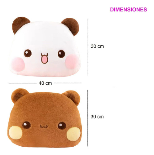 // Panda De Peluche Con Bubu Ositos Llaveros Pareja - Dudu