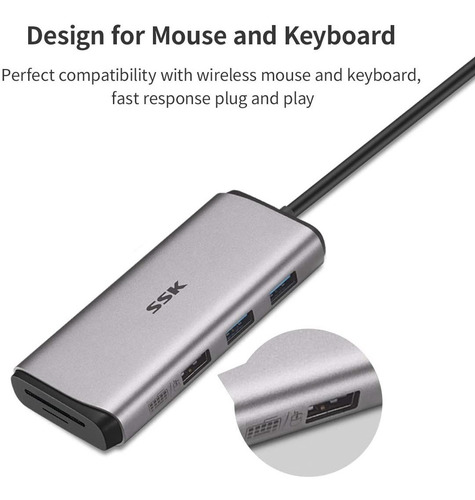 Imagen 5 de 8 de Adaptador Usb-c - 3 Port Usb + Hdmi + Sd + Msd + Pd - Pc/mac