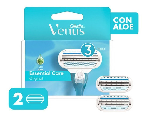 Venus Essential Care Repuestos De Afeitar, 2 Uds