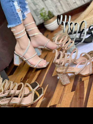 Sandalias Para Mujer Tipo Gladiador Brillos