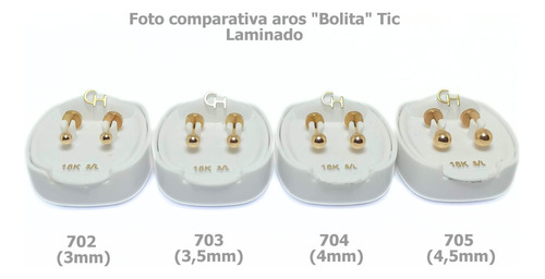 Aros Abridores Oro 18k Bebé Ch Eco Bolitas 4mm Ch704
