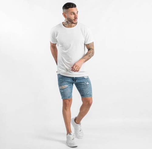 Bermuda Tukson Suiza Hombre Adulto Jean Corto Slim