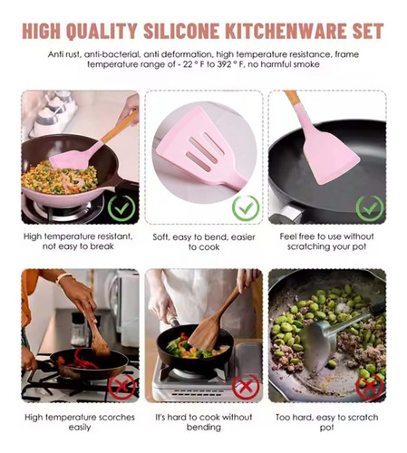 34pcs Juego De Utensilios De Cocina De Silicona, Juego De Ut