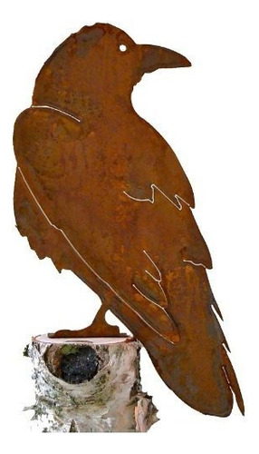 Diseño Elegante Del Jardín Raven, La Silueta De Acero Oxida