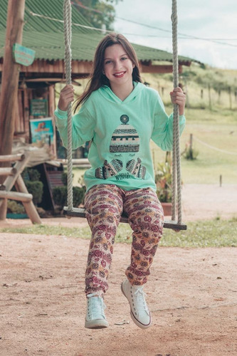 Imagem 2 de 7 de Kit 2 Conjunto Juvenil Menina Moletom Inverno 10 A 14 Anos