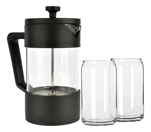 Pack Cafetera Francesa 600ml + Set 2 Vasos 550ml Simplit