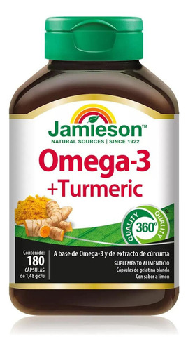 Omega 3 + Turmeric Jamieson 180 Caps Sabor Limón