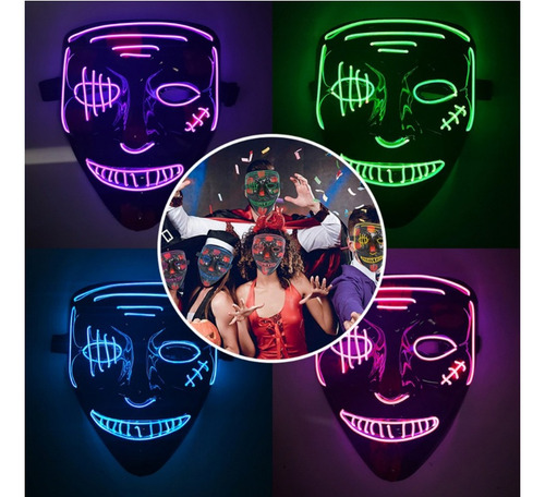 Máscara De Hacker Máscara De Halloween Máscara Con Luz Led