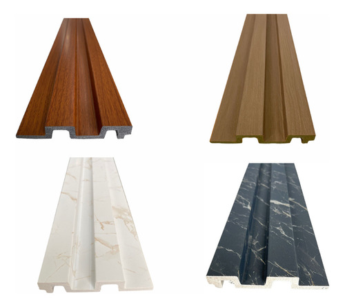 Painel Ripado Poliestireno 3d Kit 3 Barras 2,70x0,12 Cor Imbuia