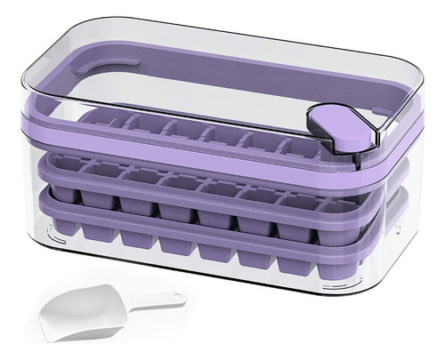 Ice Maker Tray Cube Double Layer, 64 Unidades, Prensa Domést