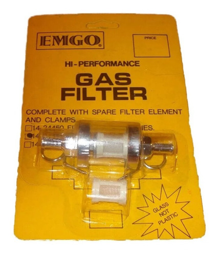 Filtro De Nafta  Moto Uni. Emgo Usa Desarmable 1/4 Vidrio