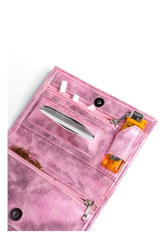 Imagen 4 de 4 de Tabaquera Rosa Vintage Kit Porta Todo Vegana - Tacuba