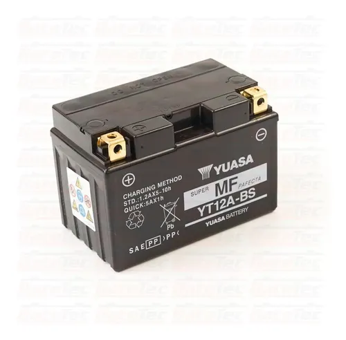 Batería Yuasa YT12A-BS Para Moto - 12V 10Ah (150x87x106mm) ¡Lista Para Instalar!