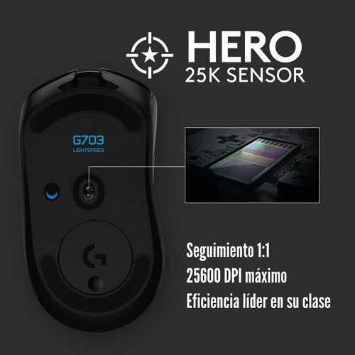 Mouse Logitech G703 Lightspeed Hero 25k Inalámbrico Rgb