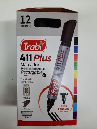 Marcador Punta Redonda 411 - X12 Unidades (1 Caja) - Trabi