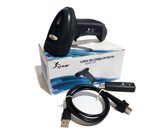 Leitor Codigo De Barras Usb Sem Fio Knup Kp-1018 Scanner Mão